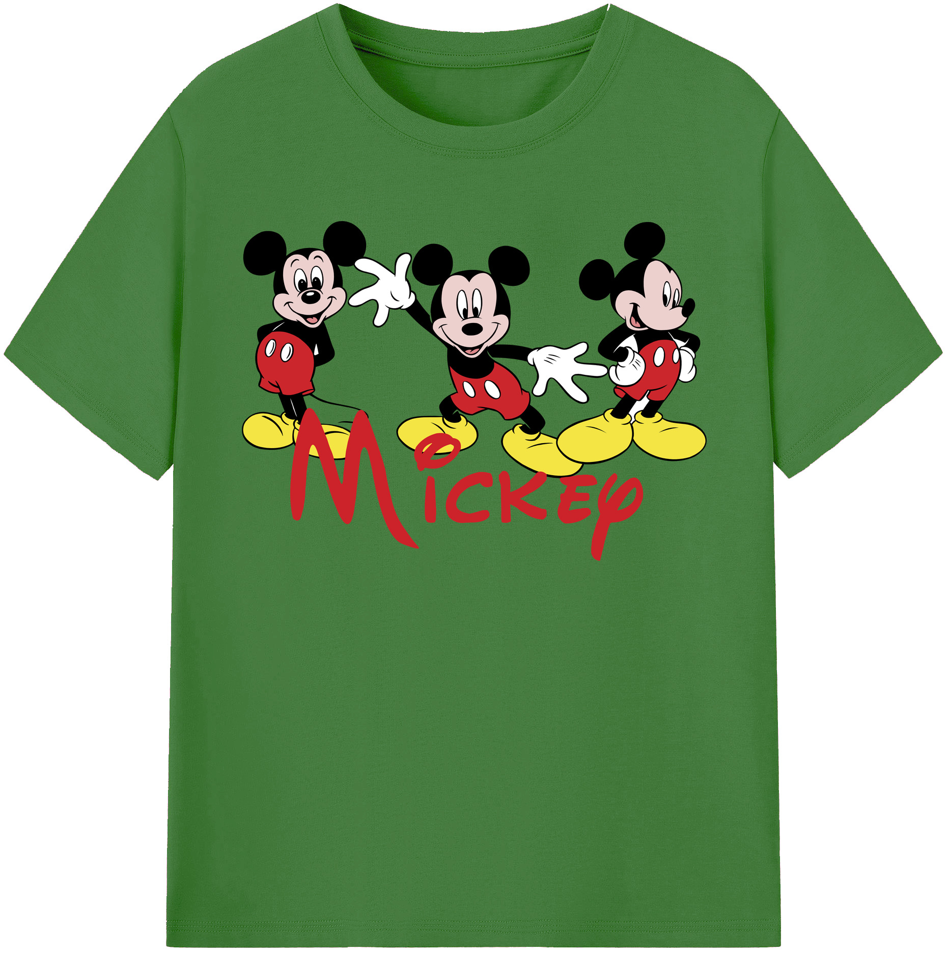 （画像用） ミッキーマウス Mickey Mouse レディースカジュアルプリントTシャツ（綿100％）